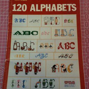 120 Aphabets (Leisure Arts Leaflet)  For Cross Stitch  Dated 1992